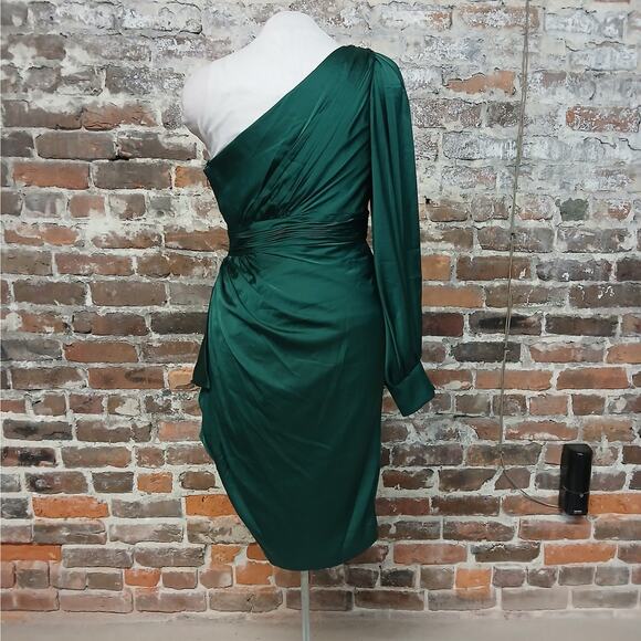 Mac Duggal Ieena Formal Cocktail Dress Women's 4 Green Wedding Party Night Out - Picture 6 of 12